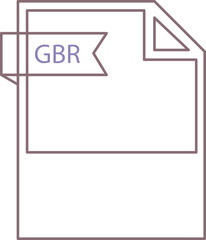 GBR File format icon black outline