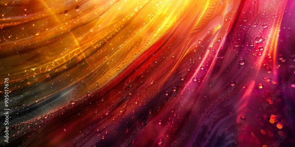 Poster abstract swirls with light and texture blend vibrant colors, creating a modern design