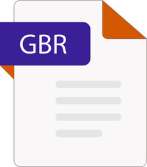 Obraz premium GBR File icon with folded style document