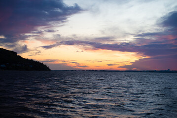 Sunset sky over the river