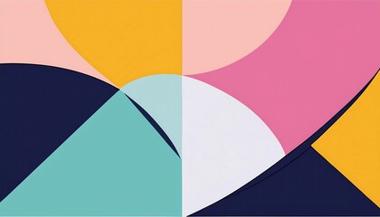 Obraz premium geometric pastel background vector featuring abstract shapes and flowing lines