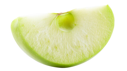 Slice of cut apple on isolated background