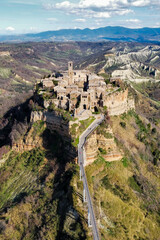 aerial view of the famous Civita di Bagnoregio