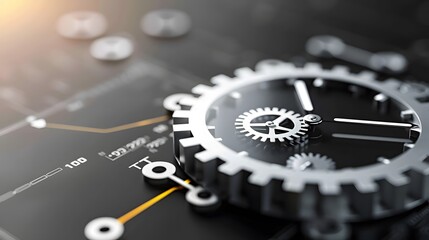 Precision Planning: Robotic Organized Scheduling in Monochrome - Side View with Copy Space