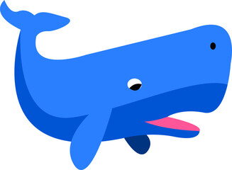 blue Whale cartoon  vector image or clipart