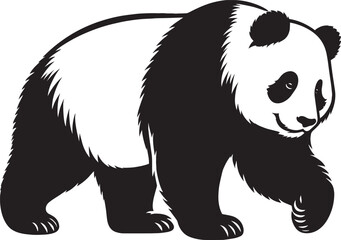 Panda Silhouette isolated on white background Minimalist panda flat vector shape icon © Md Hasan
