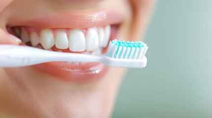 Closeup of a dentist using an electric toothbrush on a jaw model, highlighting dental care and oral hygiene best practices.