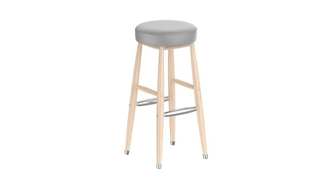 Tall wooden bar stool on a white background