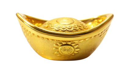 chinese gold solid isolated on white background