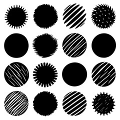 A visual of black and white circles on a pristine white background