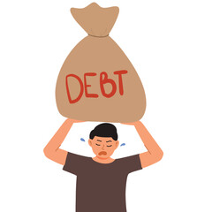 man with debt illustration