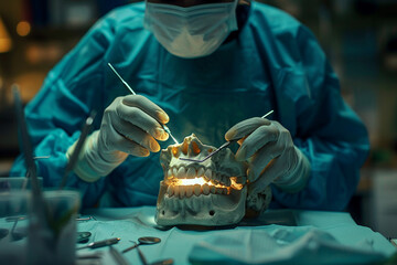 AI generated image of man in clinic professional dentist appointment