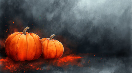 pumpkins on a dark background, halloween, background