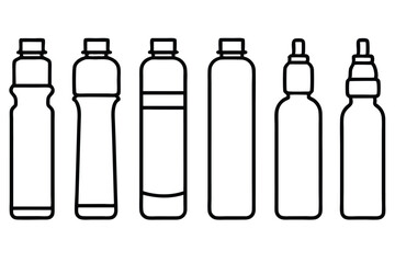 Water Bottle Line Art Illustration Trendy Design for Minimalist Aesthetic