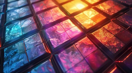 Holographic tiles with light shifting effects