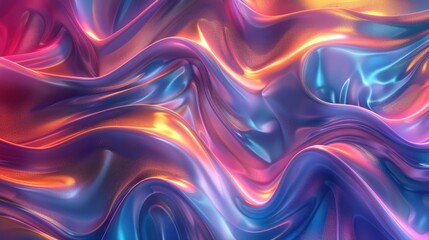 Obraz premium Holographic waves flowing seamlessly