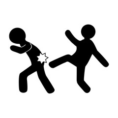 male and female symbols, black on white background, symbol of stop verbal and social bullying