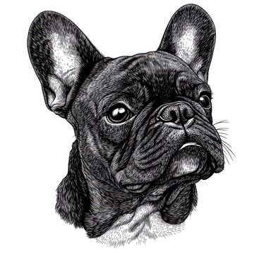 recommend clip art: French Bulldog Line Art