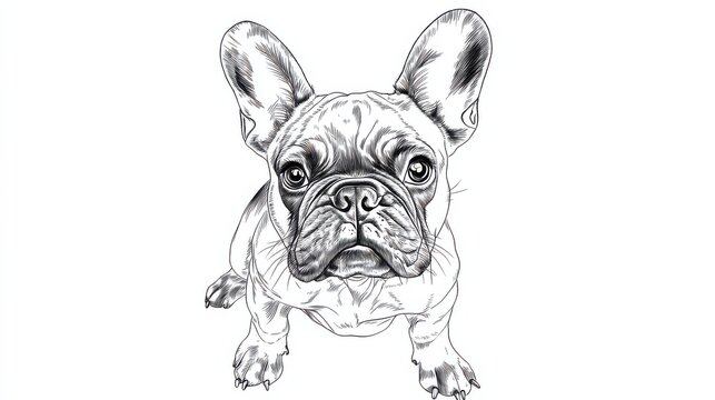 recommend clip art: French Bulldog Line Art