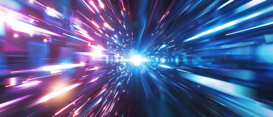 Naklejka premium Lichtgeschwindigkeit, Hyperraum Sci-Fi Warp Hintergrund