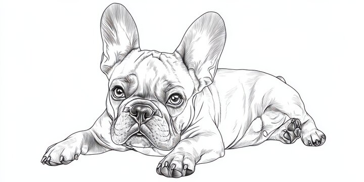 recommend clip art: French Bulldog Line Art