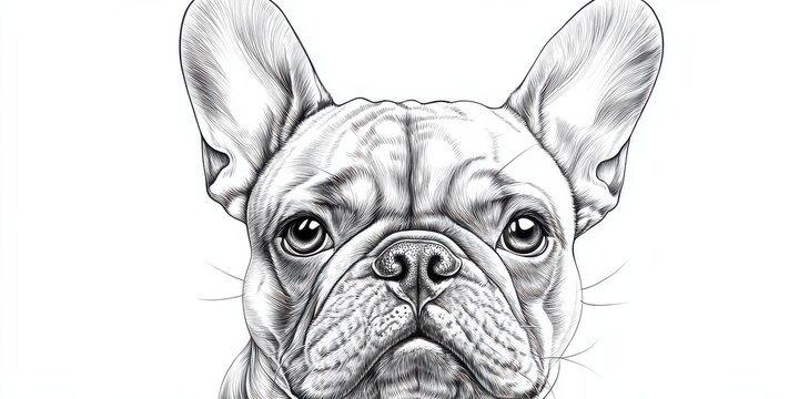recommend clip art: French Bulldog Line Art