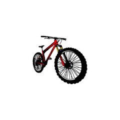Obraz premium red bike front view right side vector illustration