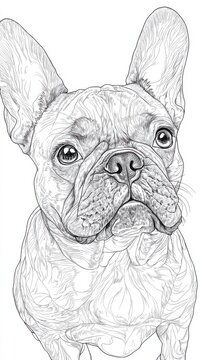 recommend clip art: French Bulldog Line Art