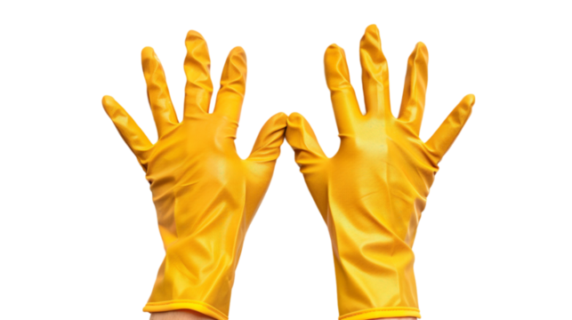 hands in gloves isolated on transparent background