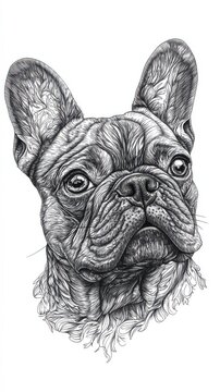 recommend clip art: French Bulldog Line Art