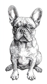 recommend clip art: French Bulldog Line Art