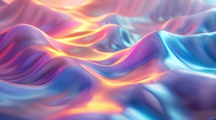 Obraz premium Holographic waves flowing seamlessly