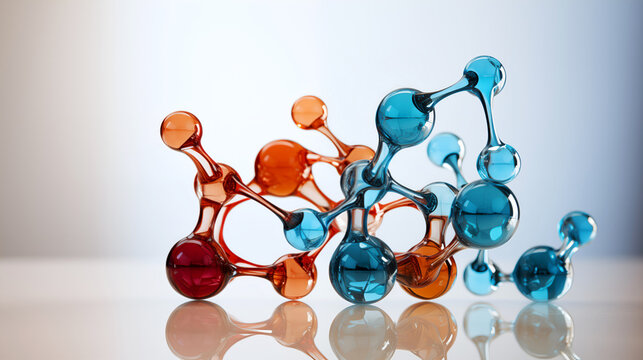 Detailed 3D model of a polymer molecule showcasing the bonds between atoms for use in scientific research, educational content, and technology presentations. Polymer molecule model