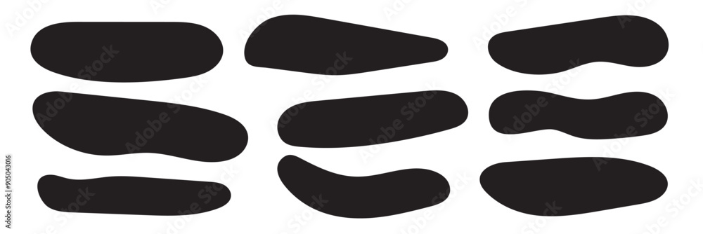 Fototapete abstract organic shape. modern blotch shape, black blobs shape set, random blob shapes eps 10.