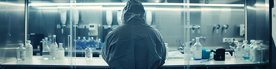 Fototapeta premium Scientist Analyzing Food Samples in High-Tech Laboratory: Innovative Research for Food Safety and Quality Control. Creative Pattern for Scientific Marketing Background. 4K High-Definition Wallpaper Sh