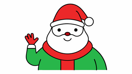 Vector Line Art of Stupefied Santa Making Okay Gesture