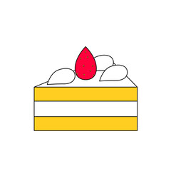 かわいいショートケーキのイラスト