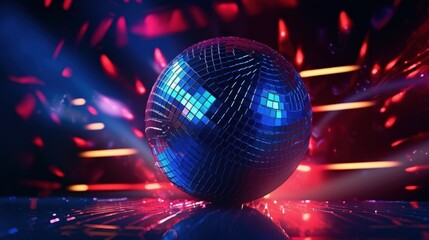 Disco Ball in Neon Lights