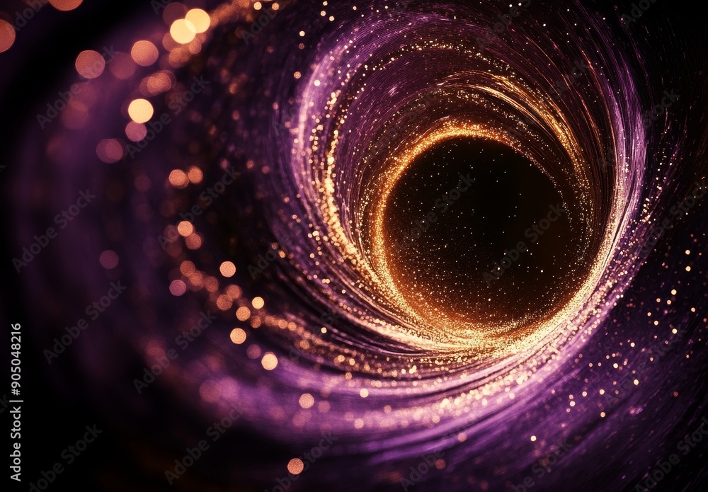 Poster the magic ring particles feature an abstract purple circle, portal on a transparent png background.