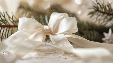 Ribbon for Christmas with a white color