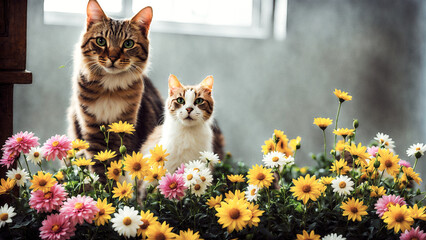 The Cat on the grass