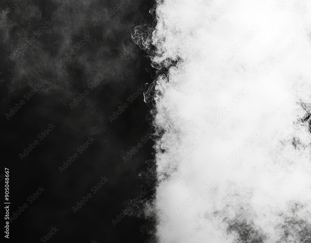 Poster this is a realistic smoke effect with coffee, cigarettes and tea, isolated on a transparent backgrou