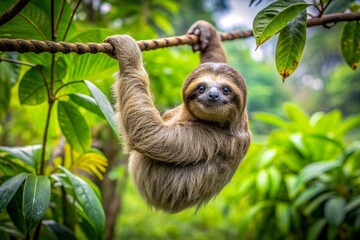  Sloth Hanging From Tree