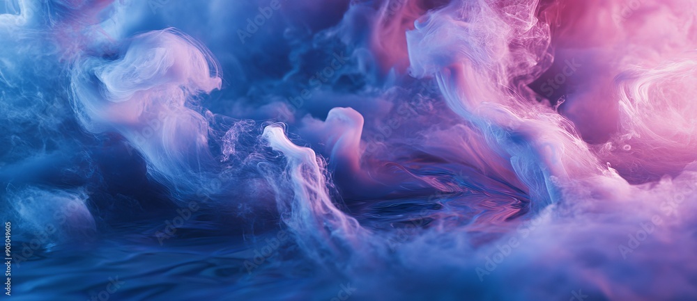 Aufkleber A spooky Halloween background with copy space image uses real smoke with an empty center to create an explosive fog effect.