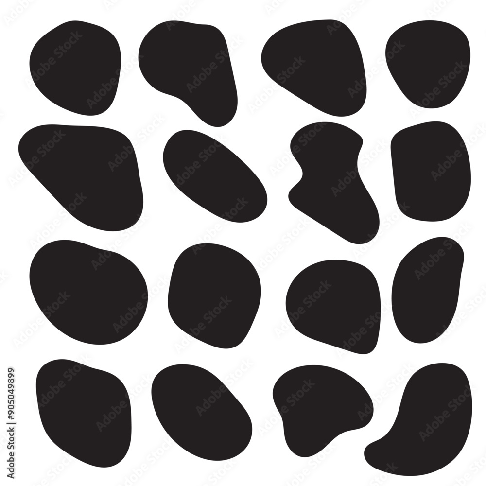 Poster irregular blob shape vector illustration set.