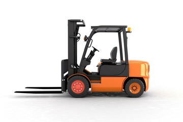 The forklift isolated on a white background