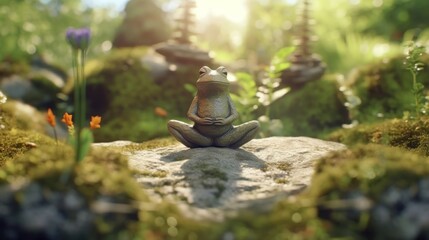 Obraz premium Frog in Meditation