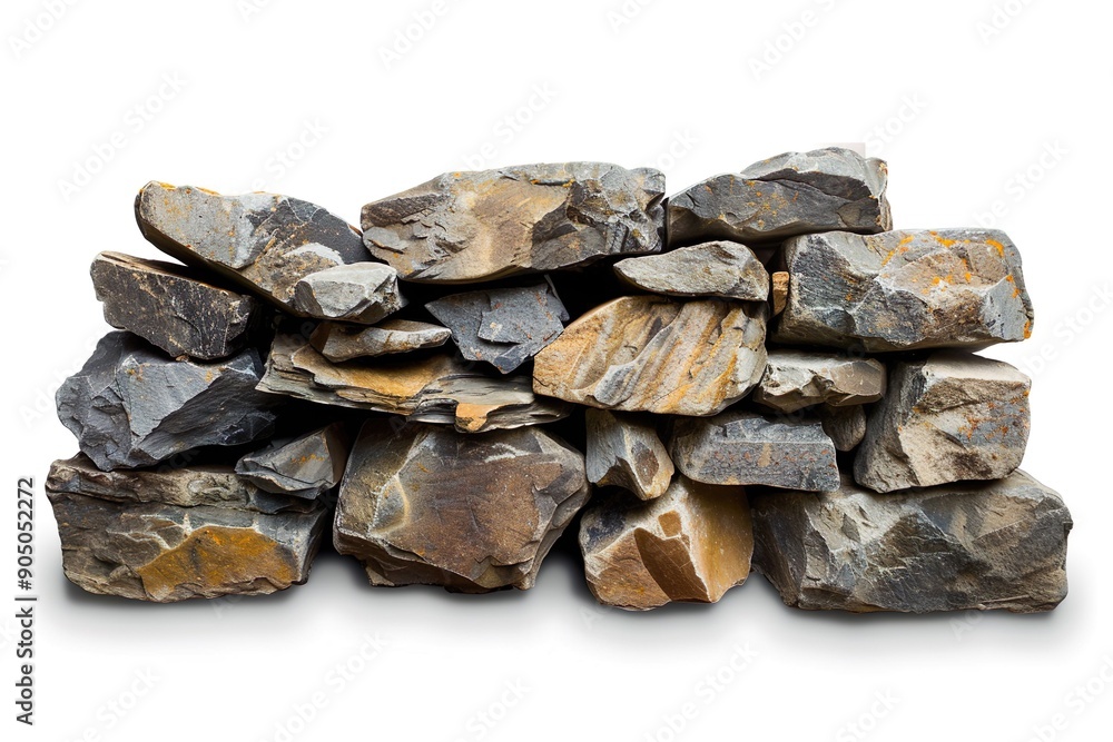 Poster stone wall isolated on a white background