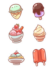 Cute Emoji Ice Cream Collection