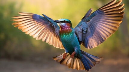 Obraz premium Colorful Bird in Flight